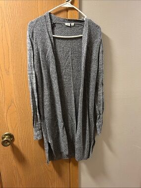 GAP Heather Gray Open-Front Long Cardigan